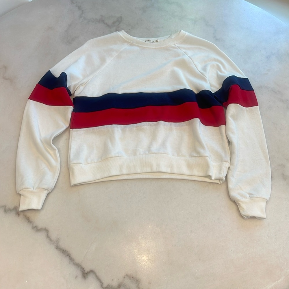NWOT HEART AND HIPS COTTON POLY IVORY COLORBLOCK SWEATER. S